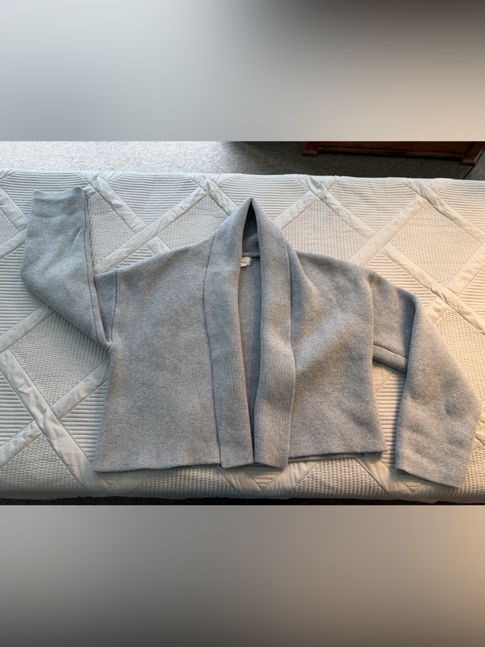 Anthropologie Cozy Gray Open-Front Women’s Yoga Cardigan One Size - Picture 5 of 9
